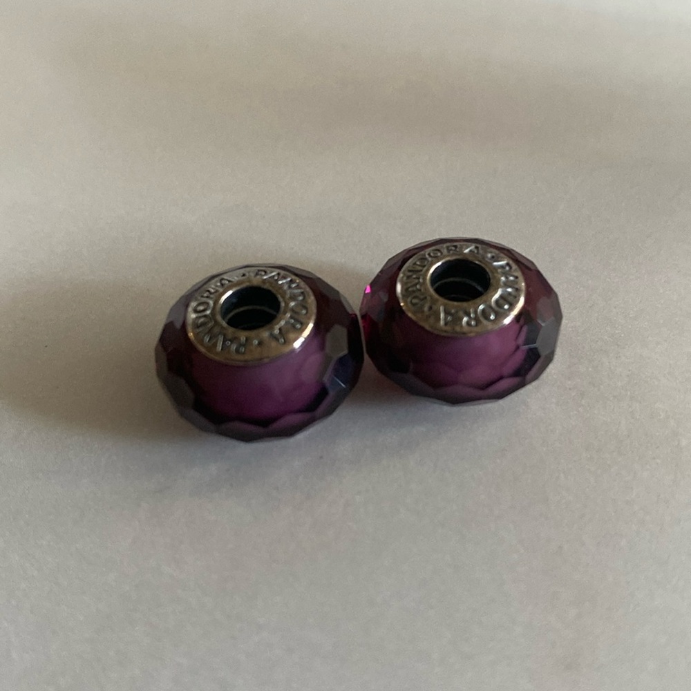 Pandora charms- Purple Glass